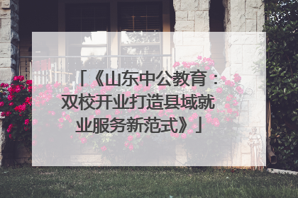 《山东中公教育：双校开业打造县域就业服务新范式》