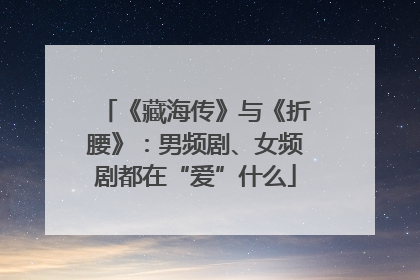 《藏海传》与《折腰》：男频剧、女频剧都在“爱”什么