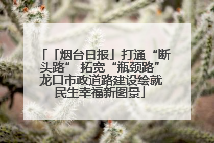 「烟台日报」打通“断头路” 拓宽“瓶颈路” 龙口市政道路建设绘就民生幸福新图景