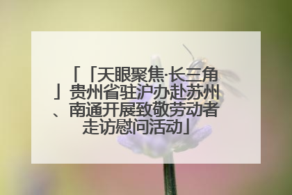 「天眼聚焦·长三角」贵州省驻沪办赴苏州、南通开展致敬劳动者走访慰问活动
