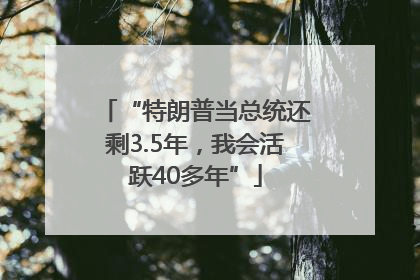 “特朗普当总统还剩3.5年，我会活跃40多年”