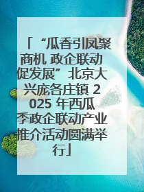 “瓜香引凤聚商机 政企联动促发展”北京大兴庞各庄镇 2025 年西瓜季政企联动产业推介活动圆满举行