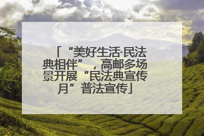 “美好生活·民法典相伴”，高邮多场景开展“民法典宣传月”普法宣传