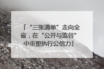 “三张清单”走向全省，在“公开与监督”中重塑执行公信力
