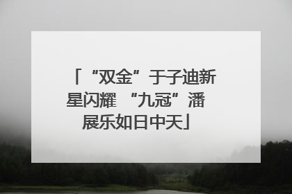 “双金”于子迪新星闪耀 “九冠”潘展乐如日中天