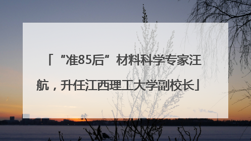 “准85后”材料科学专家汪航，升任江西理工大学副校长