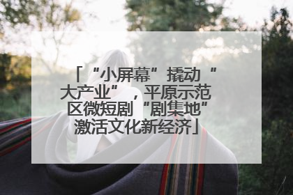 “小屏幕”撬动“大产业”，平原示范区微短剧“剧集地”激活文化新经济