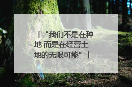“我们不是在种地 而是在经营土地的无限可能”