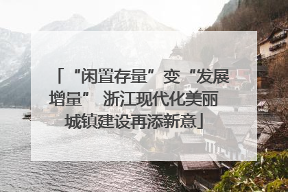 “闲置存量”变“发展增量” 浙江现代化美丽城镇建设再添新意