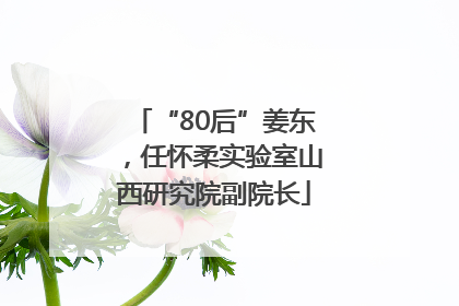 “80后”姜东，任怀柔实验室山西研究院副院长