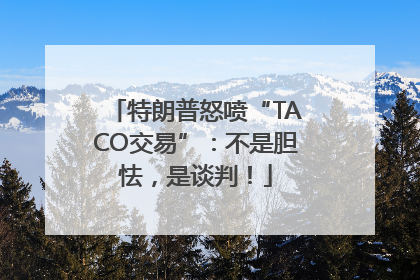 特朗普怒喷“TACO交易”：不是胆怯，是谈判！