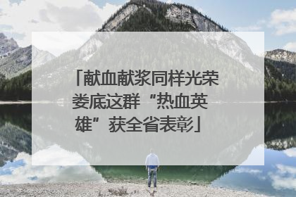 献血献浆同样光荣 娄底这群“热血英雄”获全省表彰
