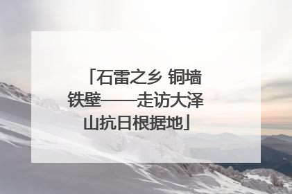 石雷之乡 铜墙铁壁——走访大泽山抗日根据地