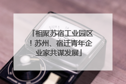 相聚苏宿工业园区！苏州、宿迁青年企业家共谋发展