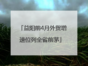 益阳前4月外贸增速位列全省前茅