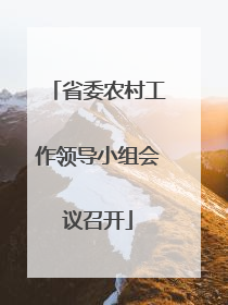 省委农村工作领导小组会议召开