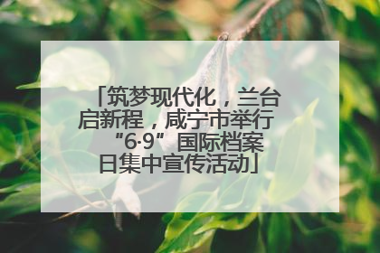 筑梦现代化，兰台启新程，咸宁市举行“6·9”国际档案日集中宣传活动