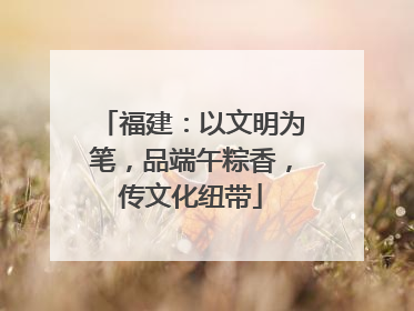 福建：以文明为笔，品端午粽香，传文化纽带