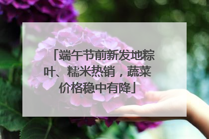 端午节前新发地粽叶、糯米热销，蔬菜价格稳中有降