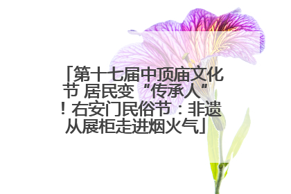 第十七届中顶庙文化节 居民变“传承人”！右安门民俗节：非遗从展柜走进烟火气