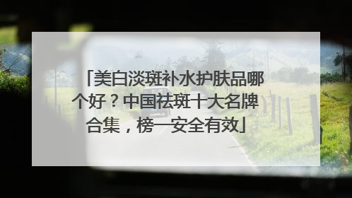 美白淡斑补水护肤品哪个好？中国祛斑十大名牌合集，榜一安全有效