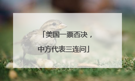 美国一票否决，中方代表三连问