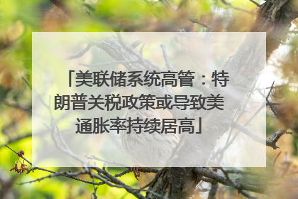 美联储系统高管：特朗普关税政策或导致美通胀率持续居高