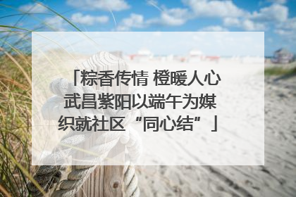 粽香传情 橙暖人心 武昌紫阳以端午为媒织就社区“同心结”