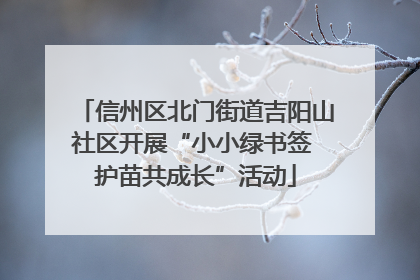 信州区北门街道吉阳山社区开展“小小绿书签 护苗共成长”活动
