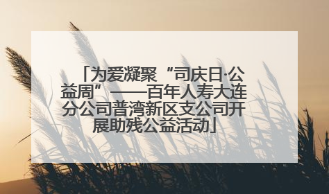 为爱凝聚“司庆日·公益周”——百年人寿大连分公司普湾新区支公司开展助残公益活动