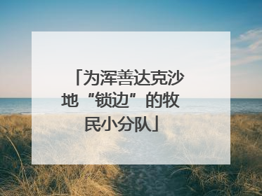为浑善达克沙地“锁边”的牧民小分队