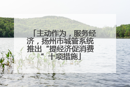 主动作为，服务经济，扬州市城管系统推出“提经济促消费”十项措施