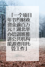 一个项目年节约财政资金逾百万元！湖北举办培训班推进公共机构能源费用托管工作