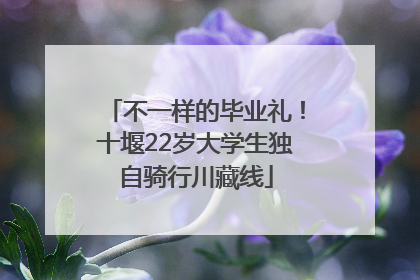 不一样的毕业礼！十堰22岁大学生独自骑行川藏线