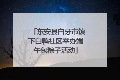 东安县白牙市镇下白鸭社区举办端午包粽子活动