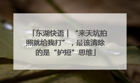 东湖快语｜“来天坑拍照就给我打”，最该清除的是“护短”思维