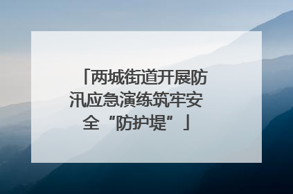 两城街道开展防汛应急演练筑牢安全“防护堤”