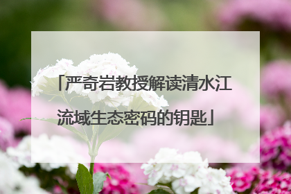 严奇岩教授解读清水江流域生态密码的钥匙