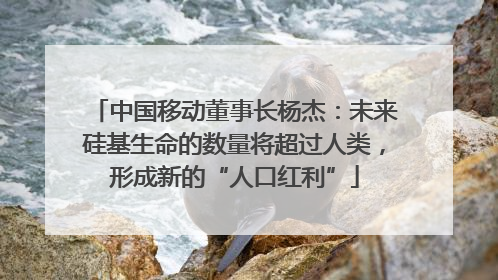 中国移动董事长杨杰：未来硅基生命的数量将超过人类，形成新的“人口红利”