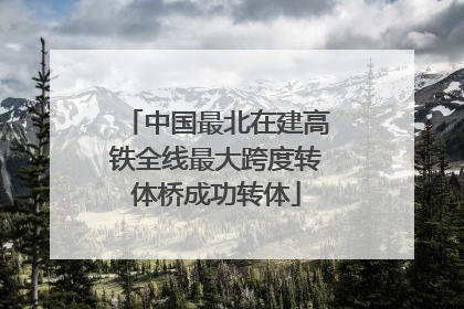 中国最北在建高铁全线最大跨度转体桥成功转体
