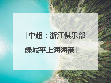 中超：浙江俱乐部绿城平上海海港