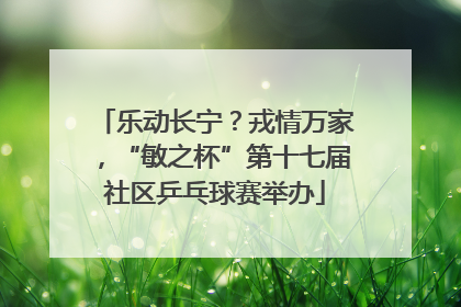乐动长宁？戎情万家，“敏之杯”第十七届社区乒乓球赛举办