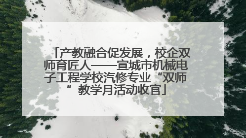 产教融合促发展，校企双师育匠人——宣城市机械电子工程学校汽修专业“双师”教学月活动收官