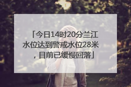 今日14时20分兰江水位达到警戒水位28米，目前已缓慢回落