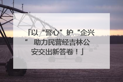 以“警心”护“企兴” 助力民营经吉林公安交出新答卷！
