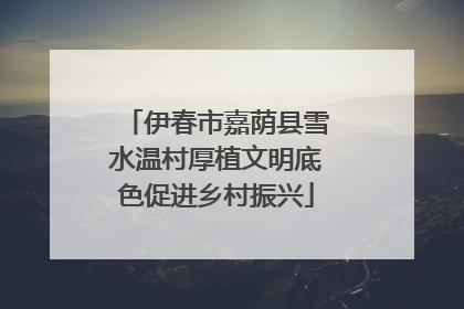 伊春市嘉荫县雪水温村厚植文明底色促进乡村振兴