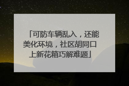 可防车辆乱入，还能美化环境，社区胡同口上新花箱巧解难题