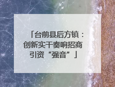 台前县后方镇：创新实干奏响招商引资“强音”