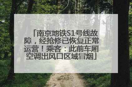南京地铁S1号线故障，经抢修已恢复正常运营！乘客：此前车厢空调出风口区域冒烟