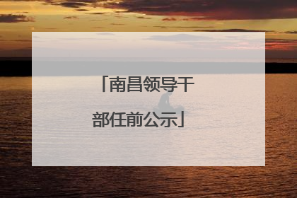 南昌领导干部任前公示